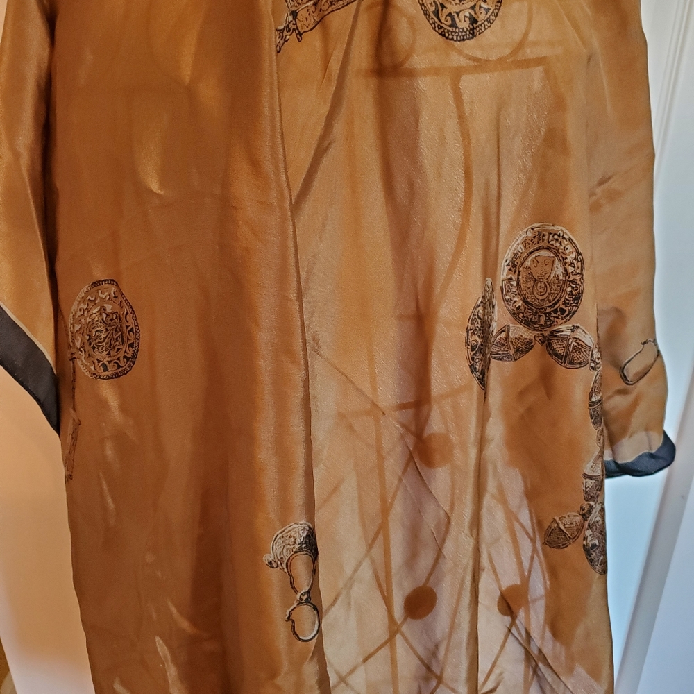 Hiroko silk scarf black brown